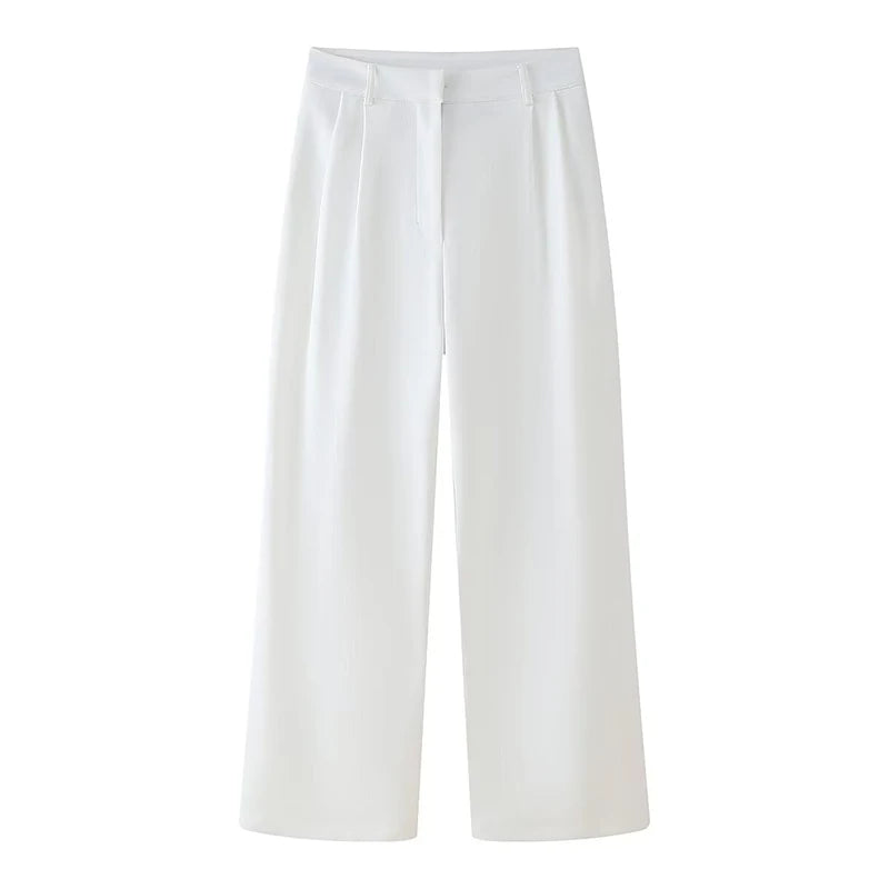 Halston high waisted wide leg trousers in white lyst