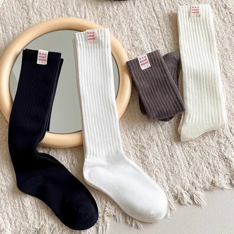 Cozy Ribbed Cotton Knee-high Sock Collection on Luulla