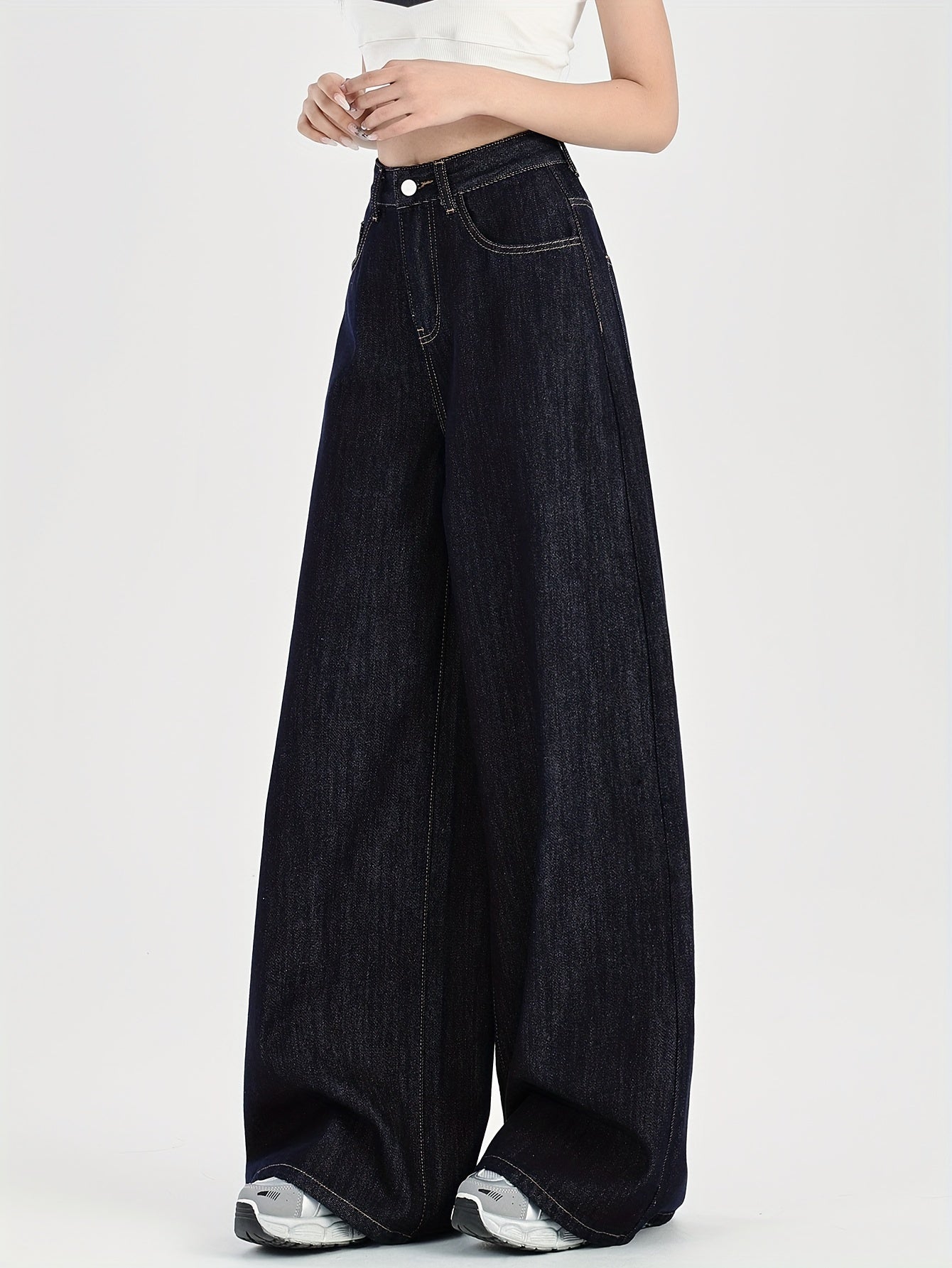 Wide-Leg Denim Pants Women | High Waist, Relaxed Fit, Versatile Style