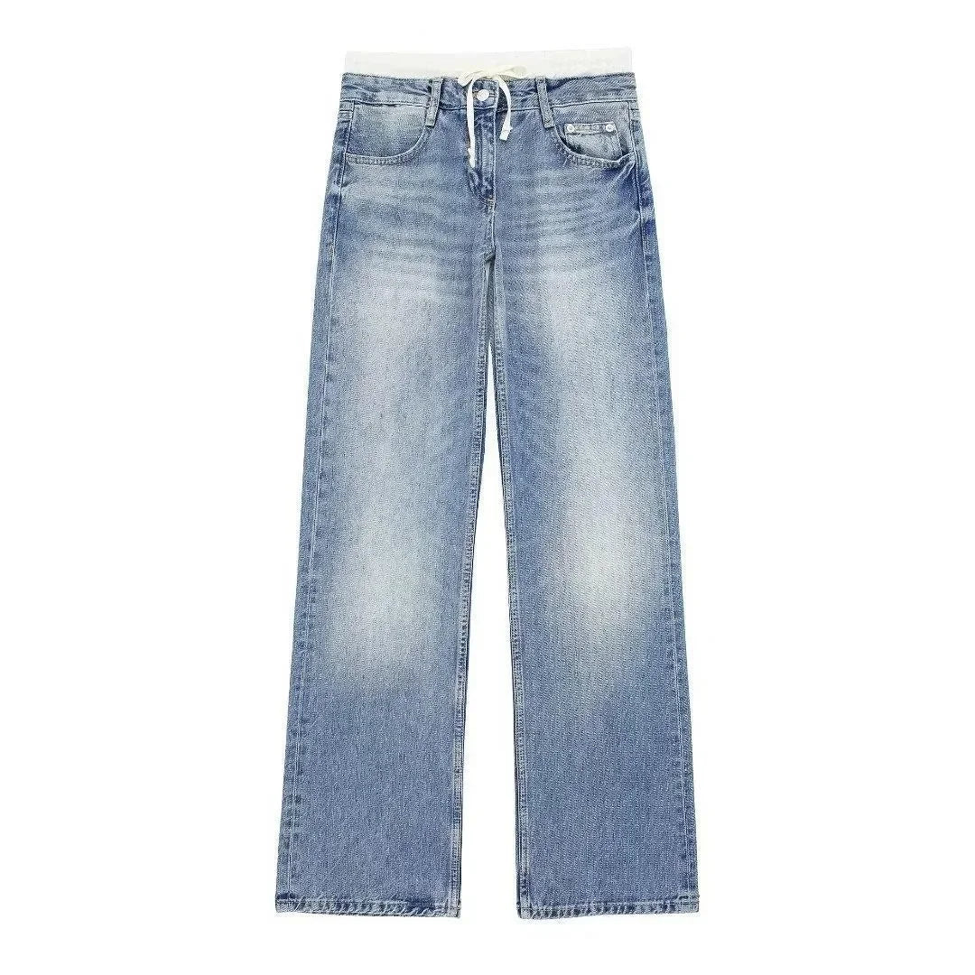 Light whiskered wide fit women's jeans main image 0